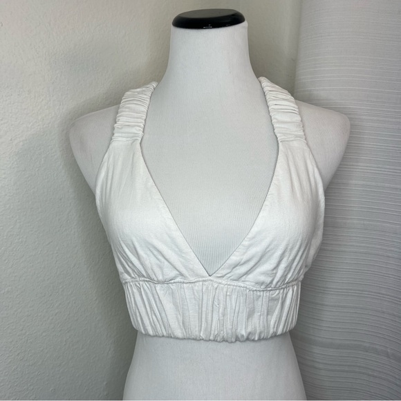 Abercrombie & Fitch Cinched Cross Back Straps Bra Top Size XS White - Picture 1 of 8